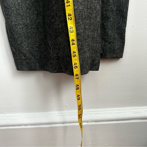 Zara Dark Gray Wool-Blend Short Sleeve Front Knotted Midi Dress - Picture 4 of 8